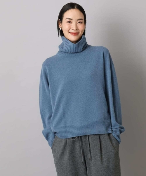 MICHEL KLEIN（ミッシェル・クラン）の「[定番人気]ハイネックニット（ニット/セーター・レディース・ライトグレー/パープル/ブルー/アイボリー/ベージュ/ターコイズブルー/チャコールグレー・38）」の14枚目の写真