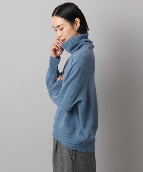 MICHEL KLEIN（ミッシェル・クラン）の「[定番人気]ハイネックニット（ニット/セーター・レディース・ライトグレー/パープル/ブルー/アイボリー/ベージュ/ターコイズブルー/チャコールグレー・38）」の15枚目の写真