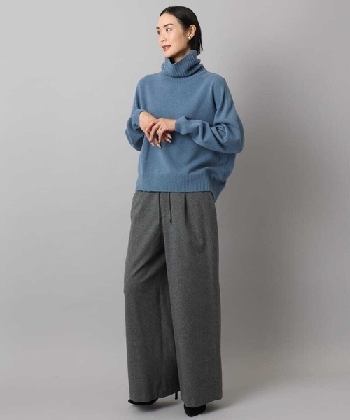 MICHEL KLEIN（ミッシェル・クラン）の「[定番人気]ハイネックニット（ニット/セーター・レディース・ライトグレー/パープル/ブルー/アイボリー/ベージュ/ターコイズブルー/チャコールグレー・38）」の16枚目の写真