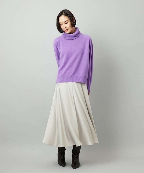MICHEL KLEIN（ミッシェル・クラン）の「[定番人気]ハイネックニット（ニット/セーター・レディース・ライトグレー/パープル/ブルー/アイボリー/ベージュ/ターコイズブルー/チャコールグレー・38）」の22枚目の写真