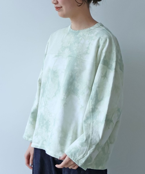 yuni(ユニ )の「●highcount コットン 裏毛ムラ染め cocoon プルオーバー(スウェット・レディース・パープル/グリーン・FREE)」の2枚目の写真