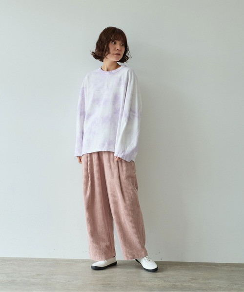 yuni(ユニ )の「●highcount コットン 裏毛ムラ染め cocoon プルオーバー(スウェット・レディース・パープル/グリーン・FREE)」の7枚目の写真