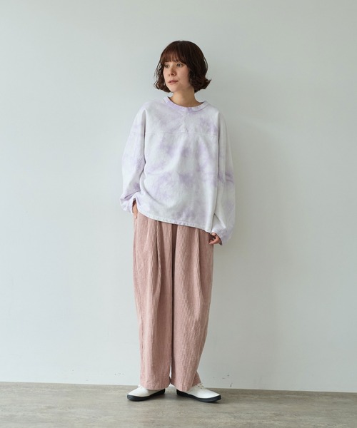yuni(ユニ )の「●highcount コットン 裏毛ムラ染め cocoon プルオーバー(スウェット・レディース・パープル/グリーン・FREE)」の6枚目の写真