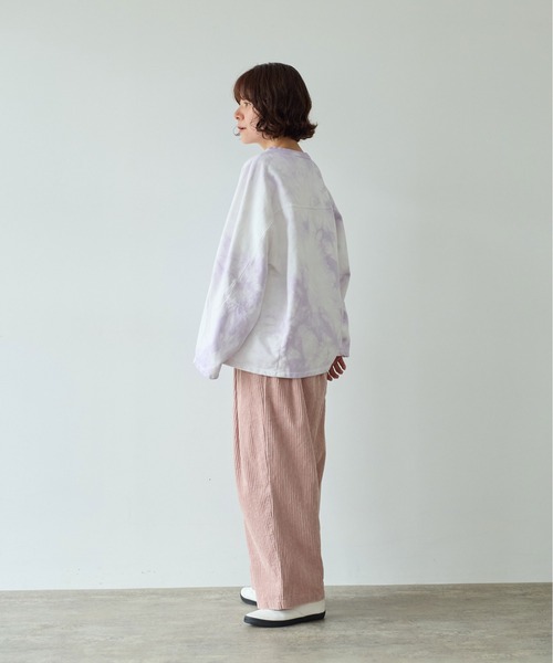 yuni(ユニ )の「●highcount コットン 裏毛ムラ染め cocoon プルオーバー(スウェット・レディース・パープル/グリーン・FREE)」の8枚目の写真