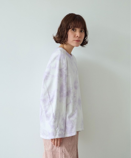 yuni(ユニ )の「●highcount コットン 裏毛ムラ染め cocoon プルオーバー(スウェット・レディース・パープル/グリーン・FREE)」の4枚目の写真