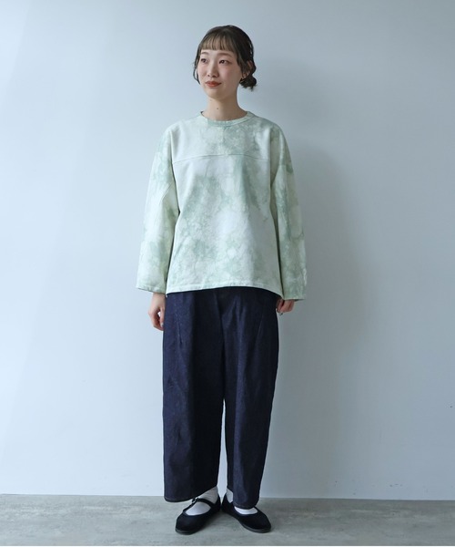 yuni(ユニ )の「●highcount コットン 裏毛ムラ染め cocoon プルオーバー(スウェット・レディース・パープル/グリーン・FREE)」の14枚目の写真