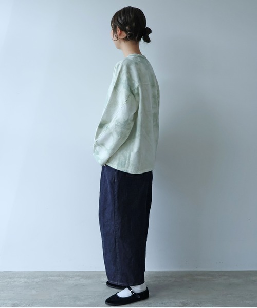 yuni(ユニ )の「●highcount コットン 裏毛ムラ染め cocoon プルオーバー(スウェット・レディース・パープル/グリーン・FREE)」の16枚目の写真
