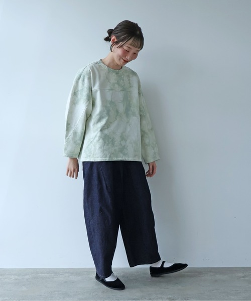 yuni(ユニ )の「●highcount コットン 裏毛ムラ染め cocoon プルオーバー(スウェット・レディース・パープル/グリーン・FREE)」の15枚目の写真