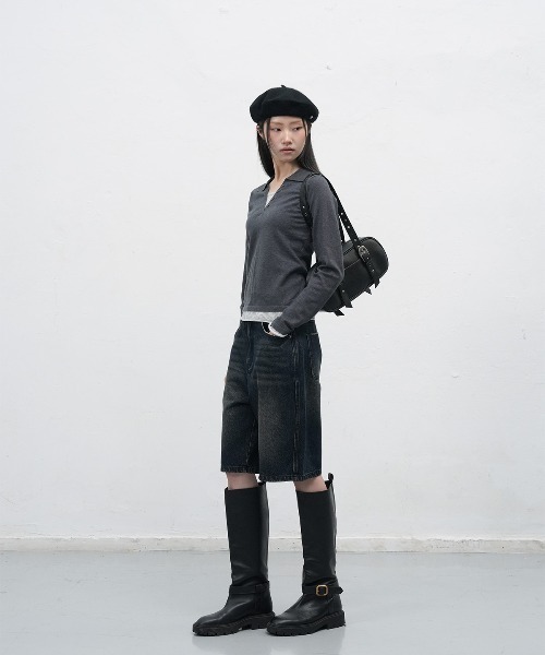 GENERAL IDEA（ジェネラルアイデア）の「【GENERAL IDEA】バミューダワイドデニムパンツ / WIDE BERMUDA DENIM PANTS（デニムパンツ・レディース・ブルー/ブラック/ダークネイビー・XL/L/M/S）」の7枚目の写真