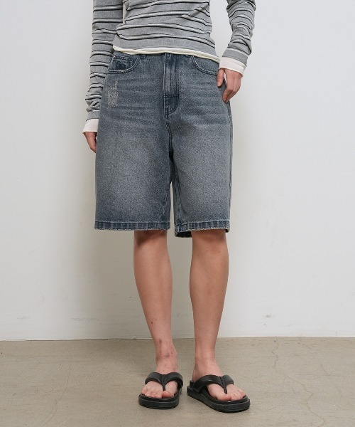 GENERAL IDEA（ジェネラルアイデア）の「【GENERAL IDEA】バミューダワイドデニムパンツ / WIDE BERMUDA DENIM PANTS（デニムパンツ・レディース・ブルー/ブラック/ダークネイビー/ブルー系・XL/L/M/S）」の13枚目の写真