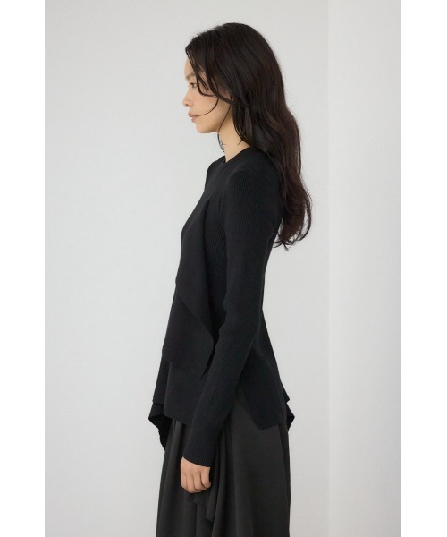 AZUL by moussy(アズールバイマウジー)の「【PLUS】アシンメトリードレープニット(ニット/セーター・レディース・ブラック/グレー系その他/ブラック系その他・FREE)」の8枚目の写真