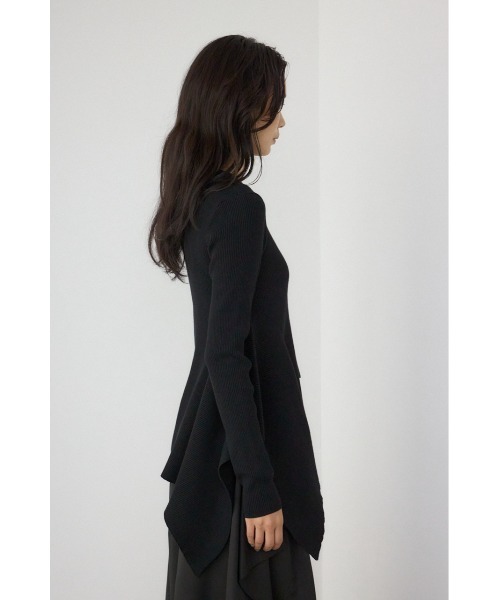 AZUL by moussy(アズールバイマウジー)の「【PLUS】アシンメトリードレープニット(ニット/セーター・レディース・ブラック/グレー系その他/ブラック系その他・FREE)」の9枚目の写真