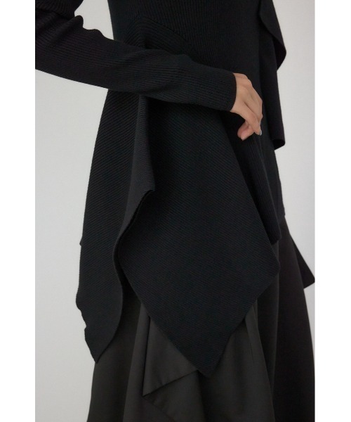 AZUL by moussy(アズールバイマウジー)の「【PLUS】アシンメトリードレープニット(ニット/セーター・レディース・ブラック/グレー系その他/ブラック系その他・FREE)」の14枚目の写真