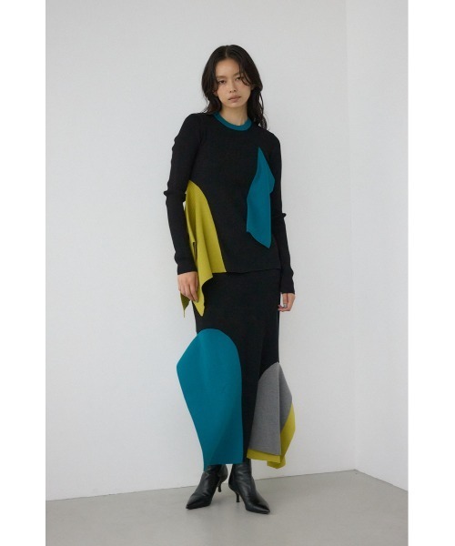 AZUL by moussy(アズールバイマウジー)の「【PLUS】アシンメトリードレープニット(ニット/セーター・レディース・ブラック/グレー系その他/ブラック系その他・FREE)」の17枚目の写真