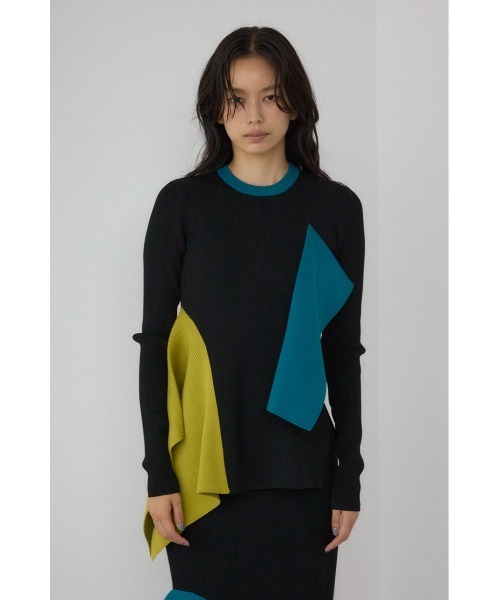 AZUL by moussy(アズールバイマウジー)の「【PLUS】アシンメトリードレープニット(ニット/セーター・レディース・ブラック/グレー系その他/ブラック系その他・FREE)」の18枚目の写真