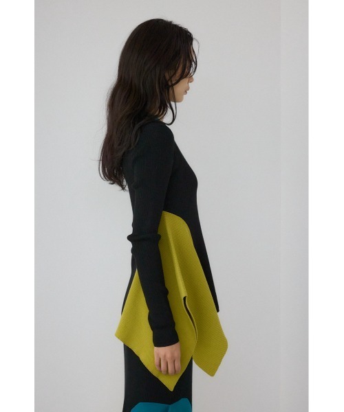 AZUL by moussy(アズールバイマウジー)の「【PLUS】アシンメトリードレープニット(ニット/セーター・レディース・ブラック/グレー系その他/ブラック系その他・FREE)」の20枚目の写真