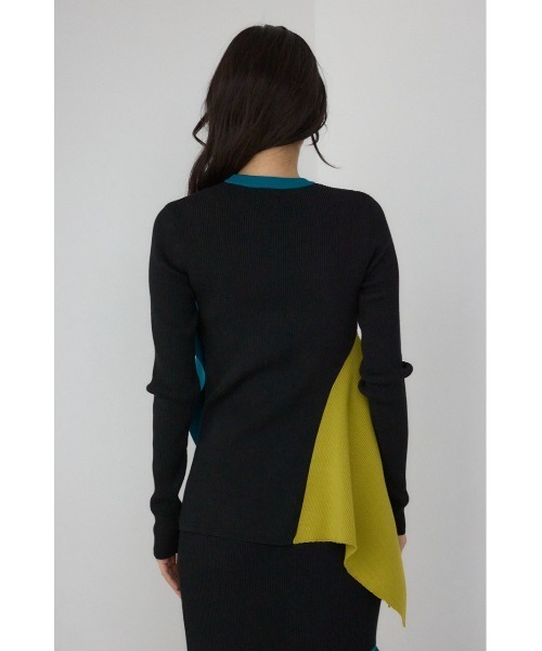 AZUL by moussy(アズールバイマウジー)の「【PLUS】アシンメトリードレープニット(ニット/セーター・レディース・ブラック/グレー系その他/ブラック系その他・FREE)」の21枚目の写真