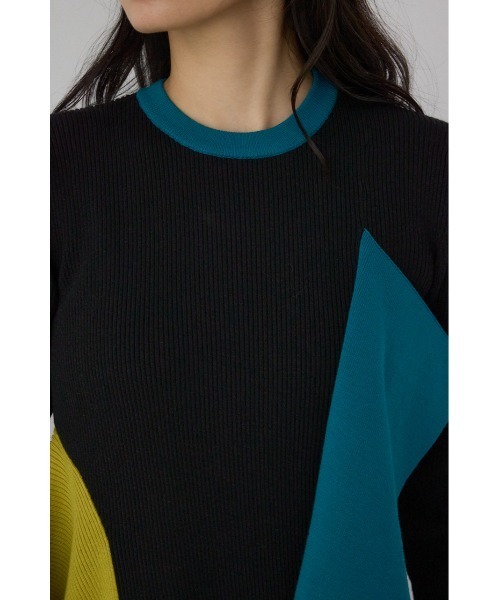 AZUL by moussy(アズールバイマウジー)の「【PLUS】アシンメトリードレープニット(ニット/セーター・レディース・ブラック/グレー系その他/ブラック系その他・FREE)」の22枚目の写真