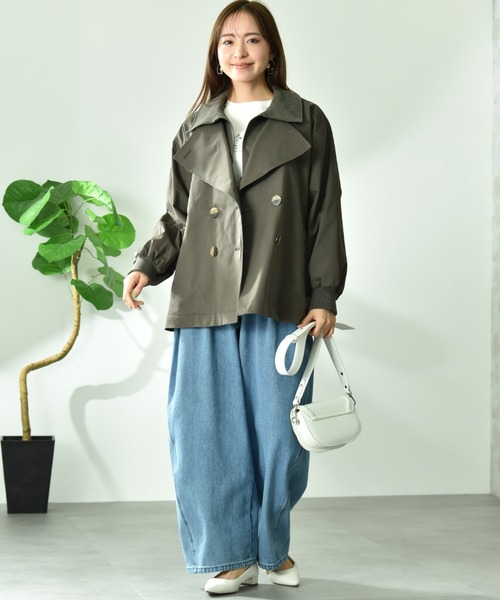 INTERPLANET(インタープラネット)の「エステルレイヤートレンチコート(その他アウター・レディース・カーキ/アイボリー/ネイビー・FREE)」の4枚目の写真