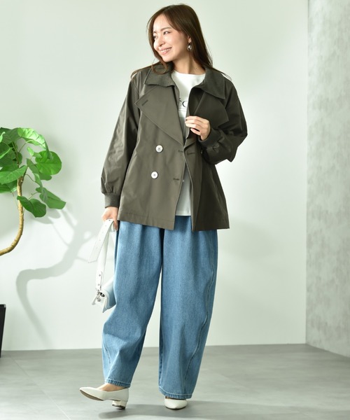 INTERPLANET(インタープラネット)の「エステルレイヤートレンチコート(その他アウター・レディース・カーキ/アイボリー/ネイビー・FREE)」の5枚目の写真