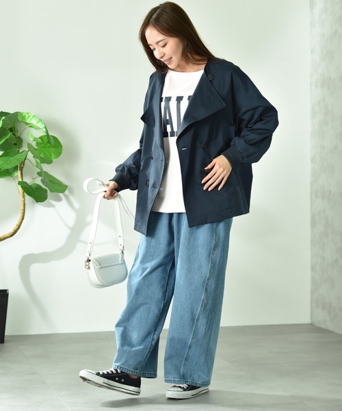 INTERPLANET(インタープラネット)の「エステルレイヤートレンチコート(その他アウター・レディース・カーキ/アイボリー/ネイビー・FREE)」の12枚目の写真