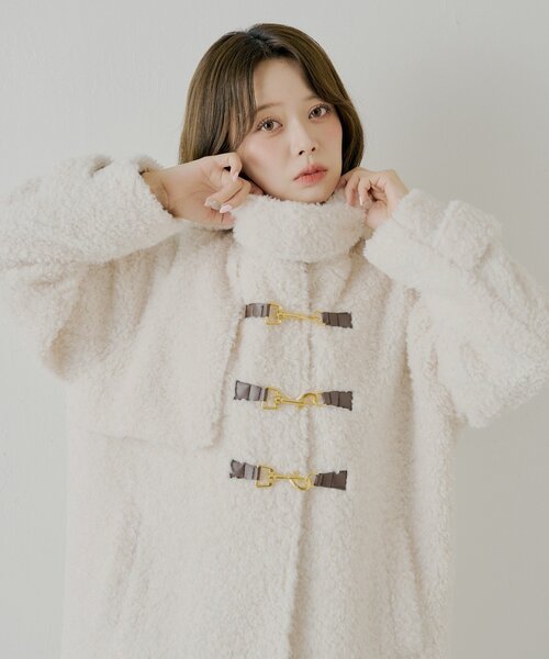 SALON by Chico】ショートボアフードロングダッフルコート（その他