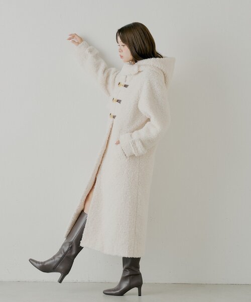 セール】【SALON by Chico】ショートボアフードロングダッフルコート