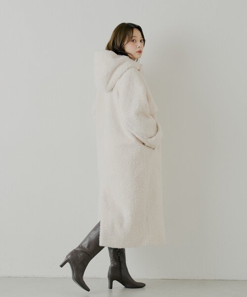 セール】【SALON by Chico】ショートボアフードロングダッフルコート