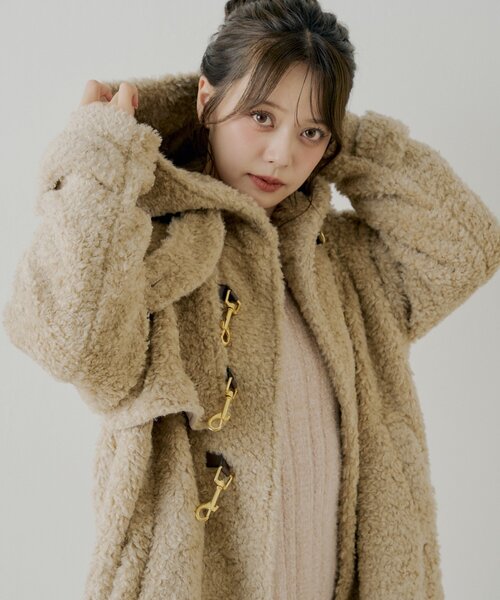SALON by Chico】ショートボアフードロングダッフルコート（その他