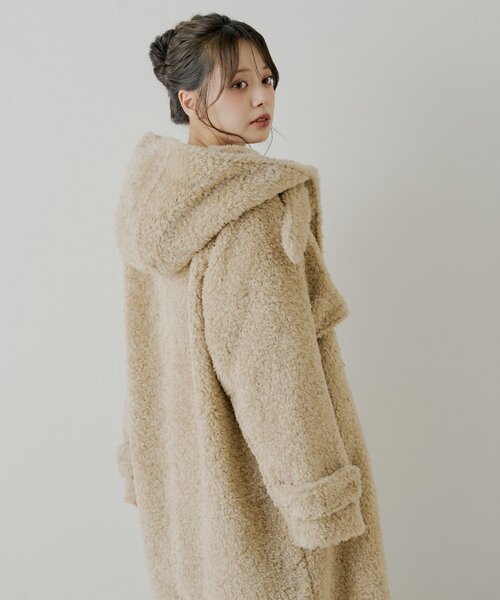 SALON by Chico】ショートボアフードロングダッフルコート（その他