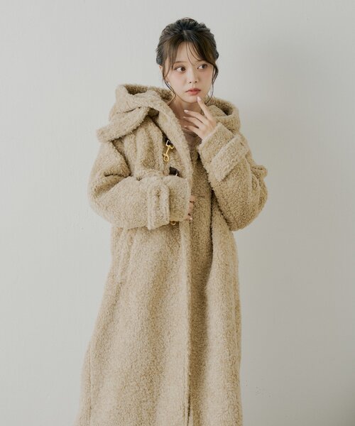 SALON by Chico】ショートボアフードロングダッフルコート（その他