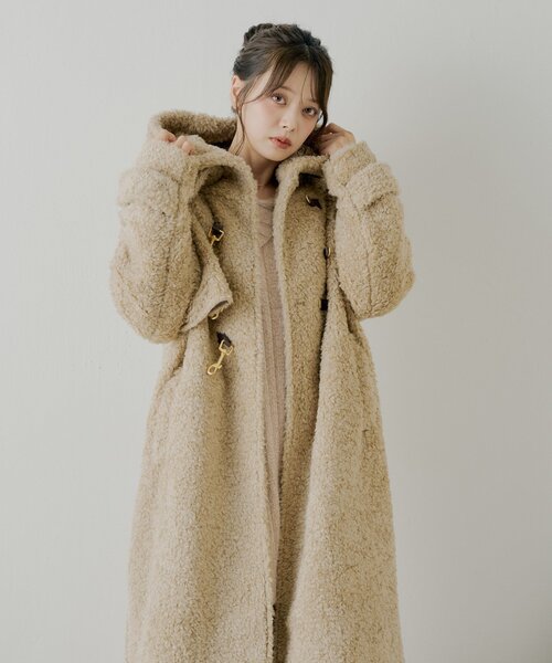 SALON by Chico】ショートボアフードロングダッフルコート（その他