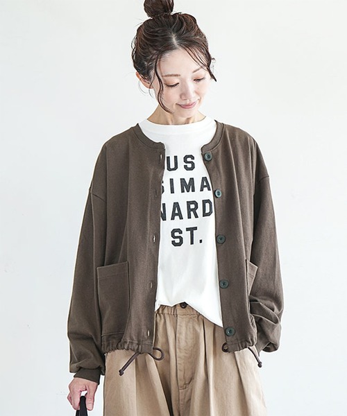 SOLAMONAT(ソラモナ)の「ペンネ天竺 ドローコードカーディガン(カーディガン/ボレロ・レディース・ブラック/カーキ/ブラウン/サンドグレー/杢グレー/ヘザーチャコール/ピンク/ホワイト・FREE)」の6枚目の写真