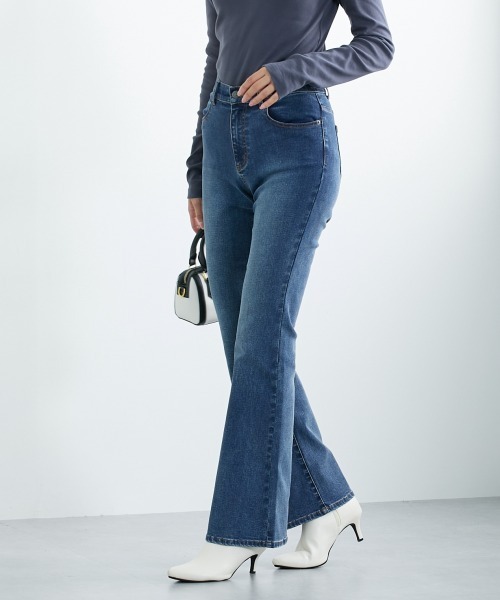 slattgir(スラットジール)の「高身長 すごのびストレッチデニムブーツカットパンツ(選べる股下82cm・86cm)(デニムパンツ・レディース・ブラック/ワンウォッシュ/ブルー・TM2/TLL1/TL1/TM1/TLL2/TL2/T3L1/T4L1/T5L1/T3L2/T4L2/T5L2)」の7枚目の写真