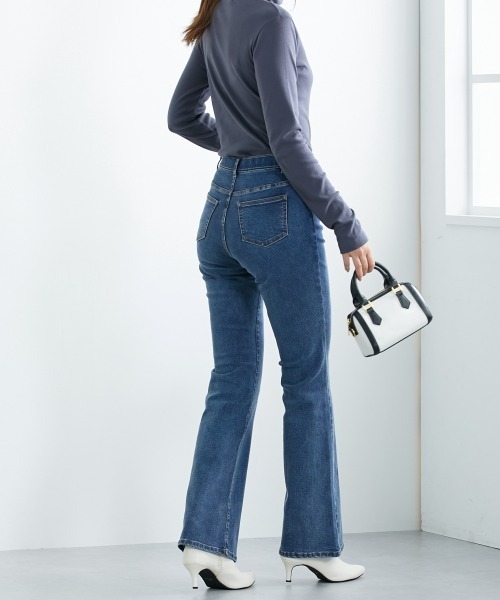 slattgir(スラットジール)の「高身長 すごのびストレッチデニムブーツカットパンツ(選べる股下82cm・86cm)(デニムパンツ・レディース・ブラック/ワンウォッシュ/ブルー・TM2/TLL1/TL1/TM1/TLL2/TL2/T3L1/T4L1/T5L1/T3L2/T4L2/T5L2)」の9枚目の写真