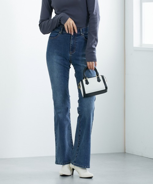 slattgir(スラットジール)の「高身長 すごのびストレッチデニムブーツカットパンツ(選べる股下82cm・86cm)(デニムパンツ・レディース・ブラック/ワンウォッシュ/ブルー・TM2/TLL1/TL1/TM1/TLL2/TL2/T3L1/T4L1/T5L1/T3L2/T4L2/T5L2)」の11枚目の写真