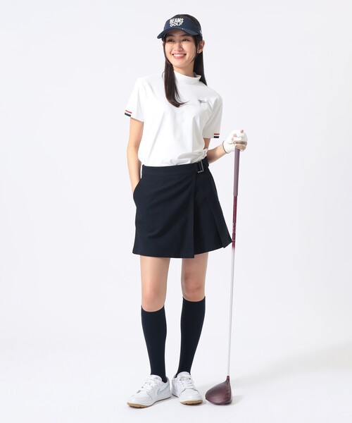 BEAMS GOLF（ビームスゴルフ）の「〈WOMEN〉ORANGE LABEL / PARロゴ モックネック（吸水速乾・UVカット）（Tシャツ/カットソー・レディース・ネイビー/ホワイト・LARGE/MEDIUM/SMALL）」の4枚目の写真