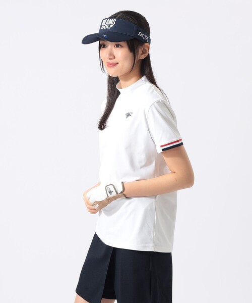 BEAMS GOLF（ビームスゴルフ）の「〈WOMEN〉ORANGE LABEL / PARロゴ モックネック（吸水速乾・UVカット）（Tシャツ/カットソー・レディース・ネイビー/ホワイト・LARGE/MEDIUM/SMALL）」の5枚目の写真