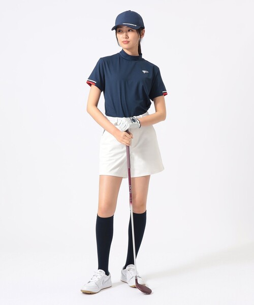 BEAMS GOLF（ビームスゴルフ）の「〈WOMEN〉ORANGE LABEL / PARロゴ モックネック（吸水速乾・UVカット）（Tシャツ/カットソー・レディース・ネイビー/ホワイト・LARGE/MEDIUM/SMALL）」の7枚目の写真
