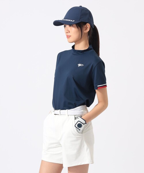 BEAMS GOLF（ビームスゴルフ）の「〈WOMEN〉ORANGE LABEL / PARロゴ モックネック（吸水速乾・UVカット）（Tシャツ/カットソー・レディース・ネイビー/ホワイト・LARGE/MEDIUM/SMALL）」の8枚目の写真