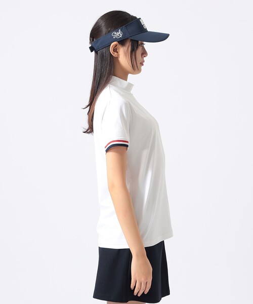 BEAMS GOLF（ビームスゴルフ）の「〈WOMEN〉ORANGE LABEL / PARロゴ モックネック（吸水速乾・UVカット）（Tシャツ/カットソー・レディース・ネイビー/ホワイト・LARGE/MEDIUM/SMALL）」の10枚目の写真