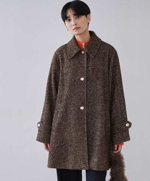 セール】ヘリンボーンステンカラーコート（ステンカラーコート