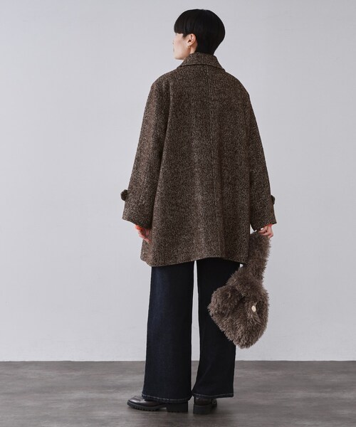 セール】ヘリンボーンステンカラーコート（ステンカラーコート