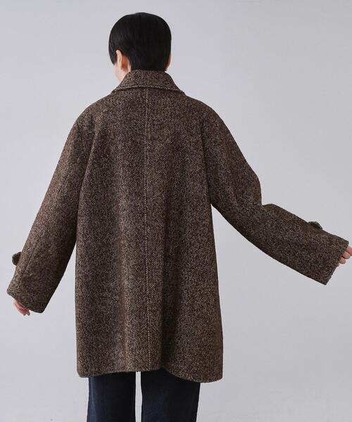セール】ヘリンボーンステンカラーコート（ステンカラーコート