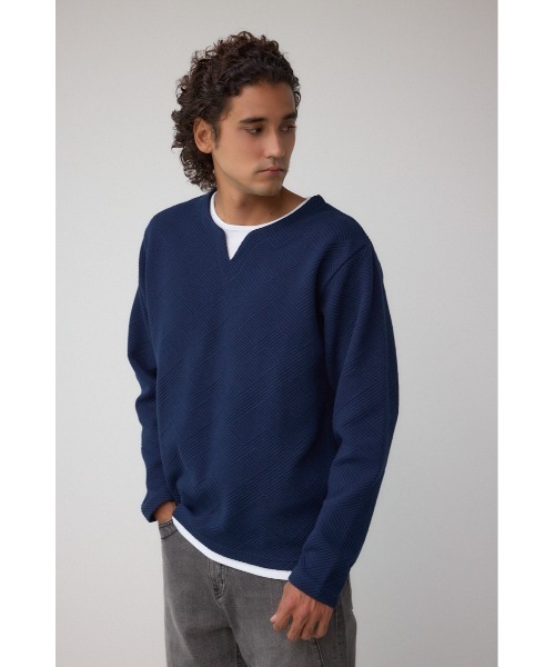 AZUL by moussy(アズールバイマウジー)の「ジオメトリック柄トップス(Tシャツ/カットソー・メンズ・ブラック/ホワイト/ネイビー・SMALL/MEDIUM/LARGE)」の1枚目の写真