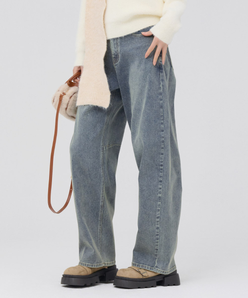 CHASECULT（チェイスカルト）の「レディース Lトーンカーブドワイドデニムパンツ-スカイブルー（デニムパンツ・レディース・スカイブルー・70/74/64/67）」の5枚目の写真