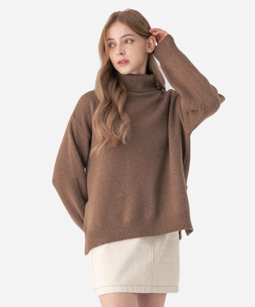 SALT AND CHOCOLATE(ソルトアンドチョコレート)の「ラスティックウールエッセンシャルタートルネックニットブラウン4W2245301(ニット/セーター・レディース・その他・FREE)」の1枚目の写真