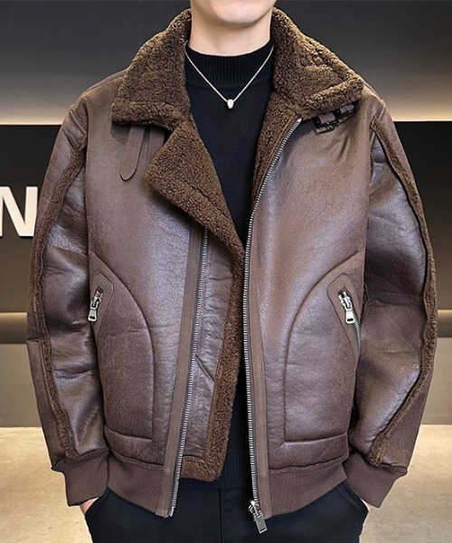 A'GEM/9×.kom『select/セレクト』FAUX MOUTON AVIATOR JACKET/フォー