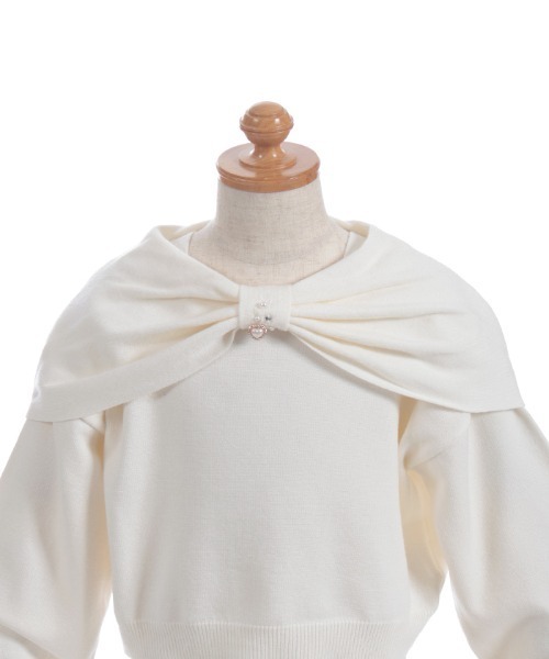 axes femme（アクシーズファム）の「リボンモチーフニット（ニット/セーター・キッズ・ワイン/ホワイト・MEDIUM/LARGE/X-LARGE）」の6枚目の写真