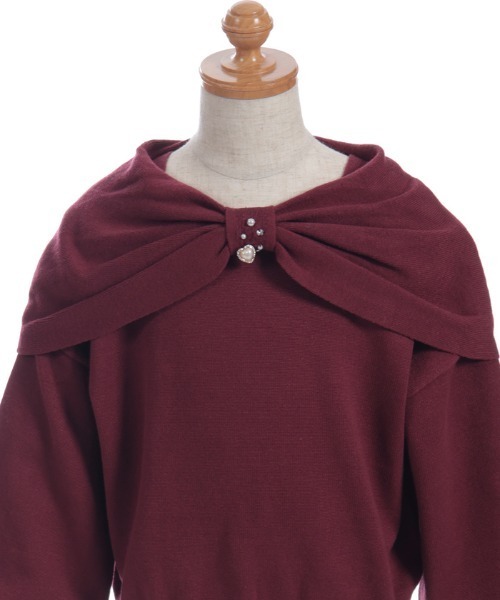 axes femme（アクシーズファム）の「リボンモチーフニット（ニット/セーター・キッズ・ワイン/ホワイト・MEDIUM/LARGE/X-LARGE）」の14枚目の写真